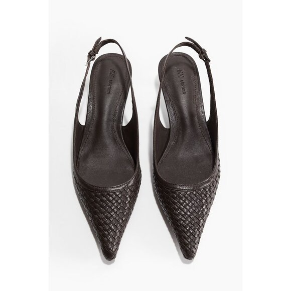 H&M Braided Leather Slingbacks in Dark Brown - Picture 2 of 7